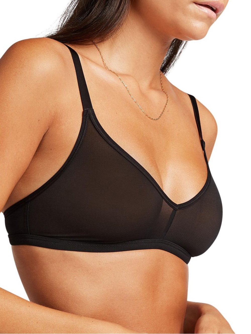 Negative Underwear Black Sieve Non-Wire Mesh Bra Size 4